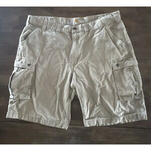 Carhartt Cargo Shorts Mens 44 Khaki Relaxed Fit Utility Outdoor Workwear 1002277